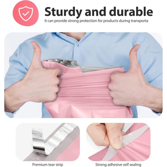 SHOW 20 count - 19x24 Poly Mailer - Professional Self Sealing Pink Poly Mailer - Picture 5 of 6